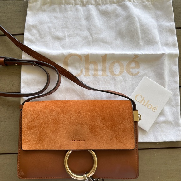 Chloe small Faye camel shoulder crossbody bag - Picture 10 of 10